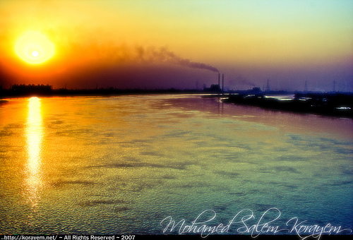 They all had a field in the river Nile. By FH and MF. Sunset over the Nile